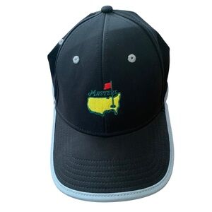 Masters Mens Performance Black Embroidered Logo Gray Trim Golf Hat